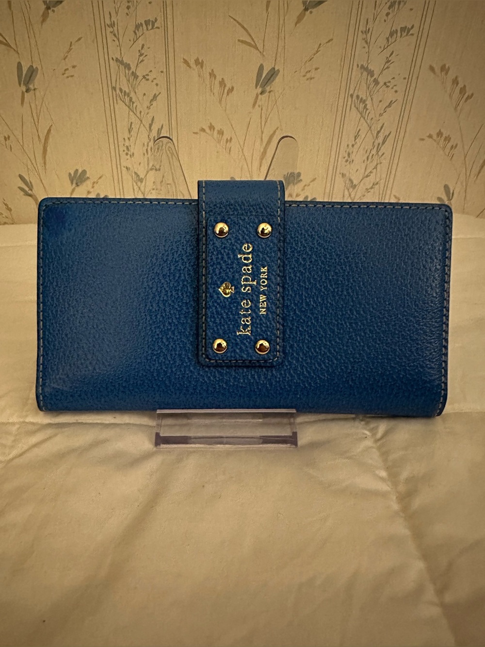 Kate Spade Blue Leather Snap Wallet
